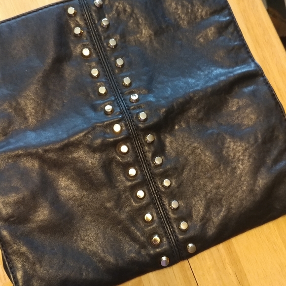 Michael Kors Black Leather Studded Clutch + drawstring protective case - Picture 4 of 4